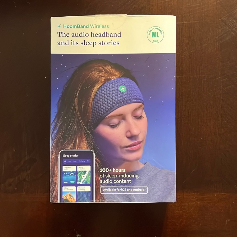 NEW HoomBand wireless audio headband.100+hours of sleep-inducing audio content